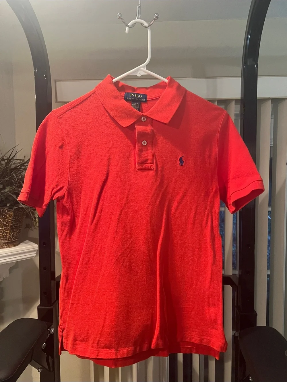 Ralph Lauren Red Polo with Navy Pony Embroidery